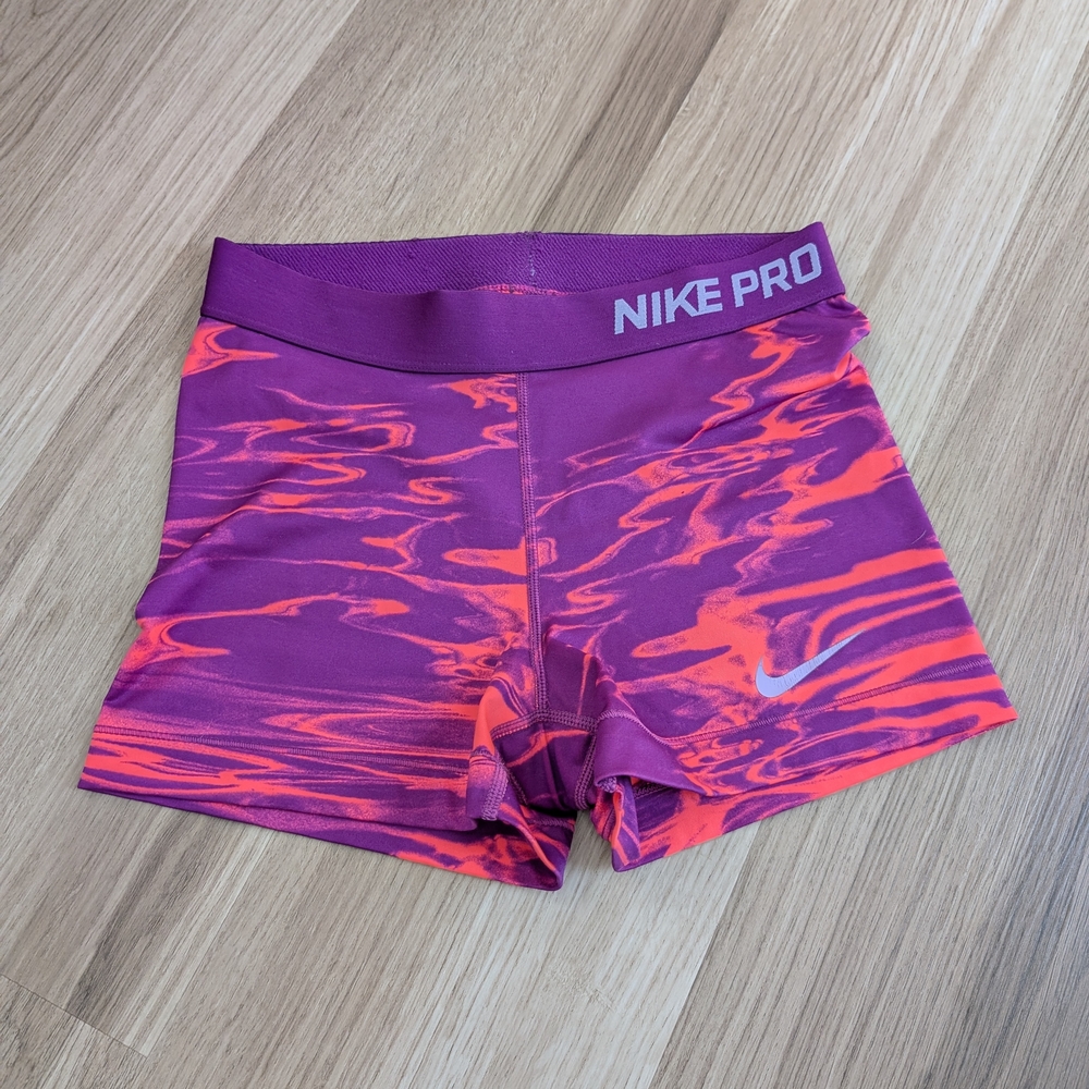 Nike Pro Purple and Pink Athletic Shorts